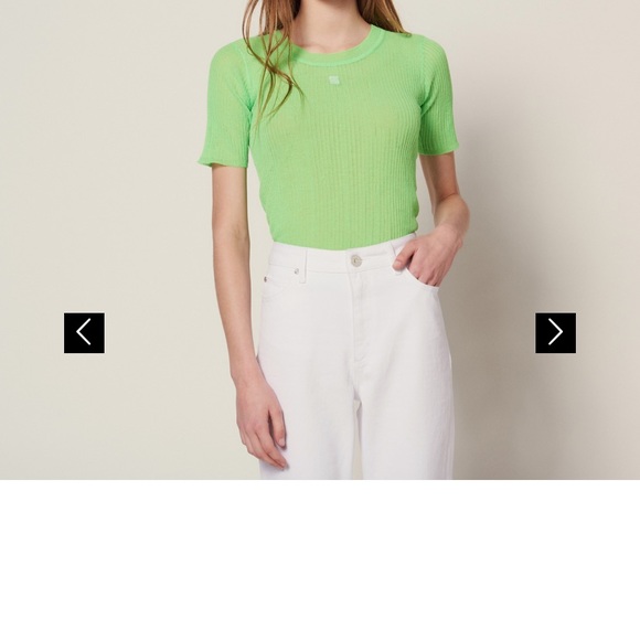 ribbed knit short sleeve slightly sheer Never worn - Picture 6 of 6